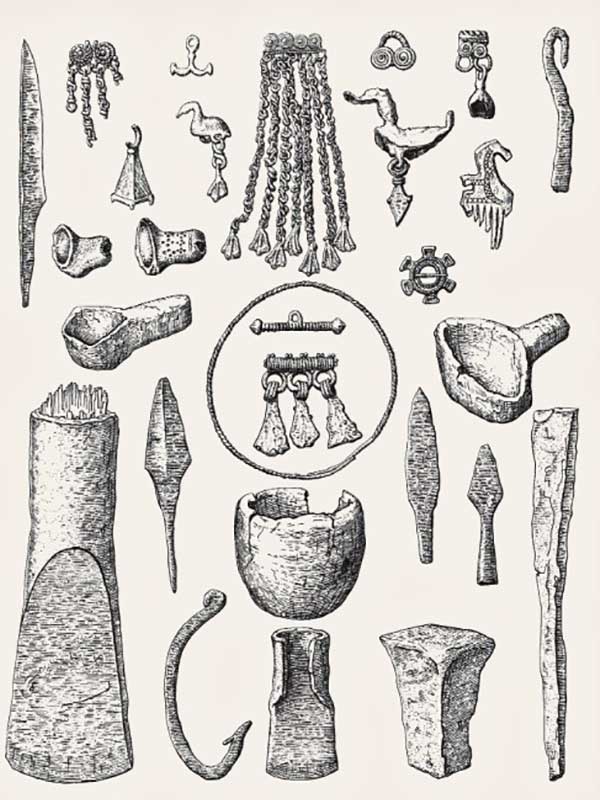 Находки с мерянских селищ и городищ