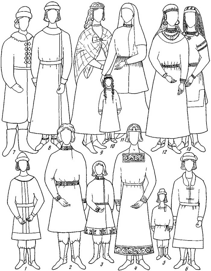 Комплексы городской и княжеской одежды по данным изобразительного искусства и археологии