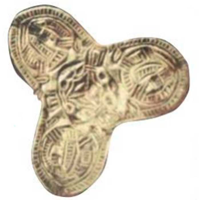 Трилистная фибула, бронза, X век