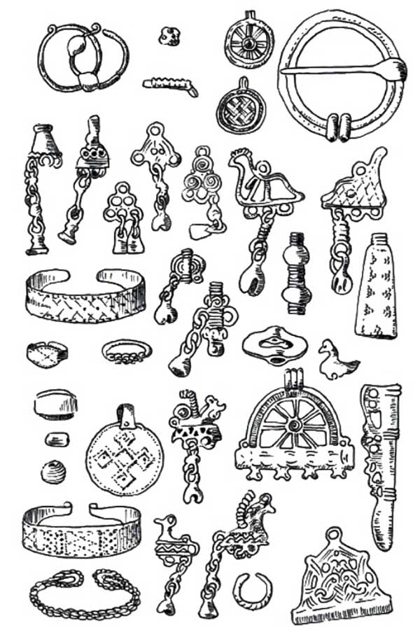 Украшения из костромских курганов