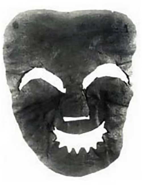 Личина (скоморошья маска), кожа, XIII век, Новгород